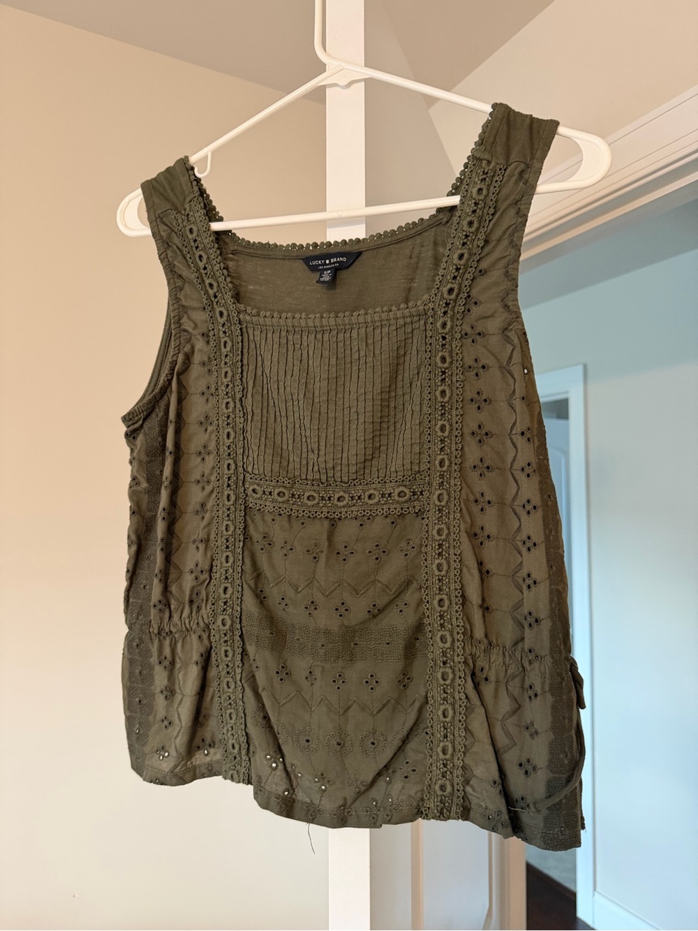 Lucky Brand Olive Green Sleeveless Top